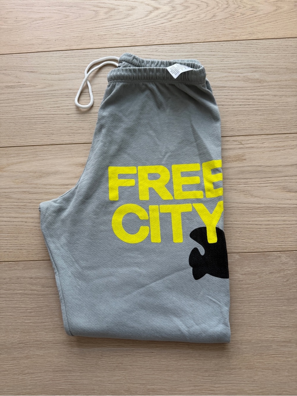 Free City Gray Track Joggers with Yellow Logo
